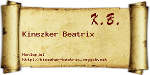 Kinszker Beatrix névjegykártya