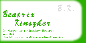 beatrix kinszker business card